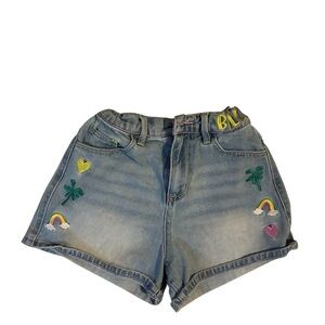Billieblush Denim Shorts with Colorful Embroidery